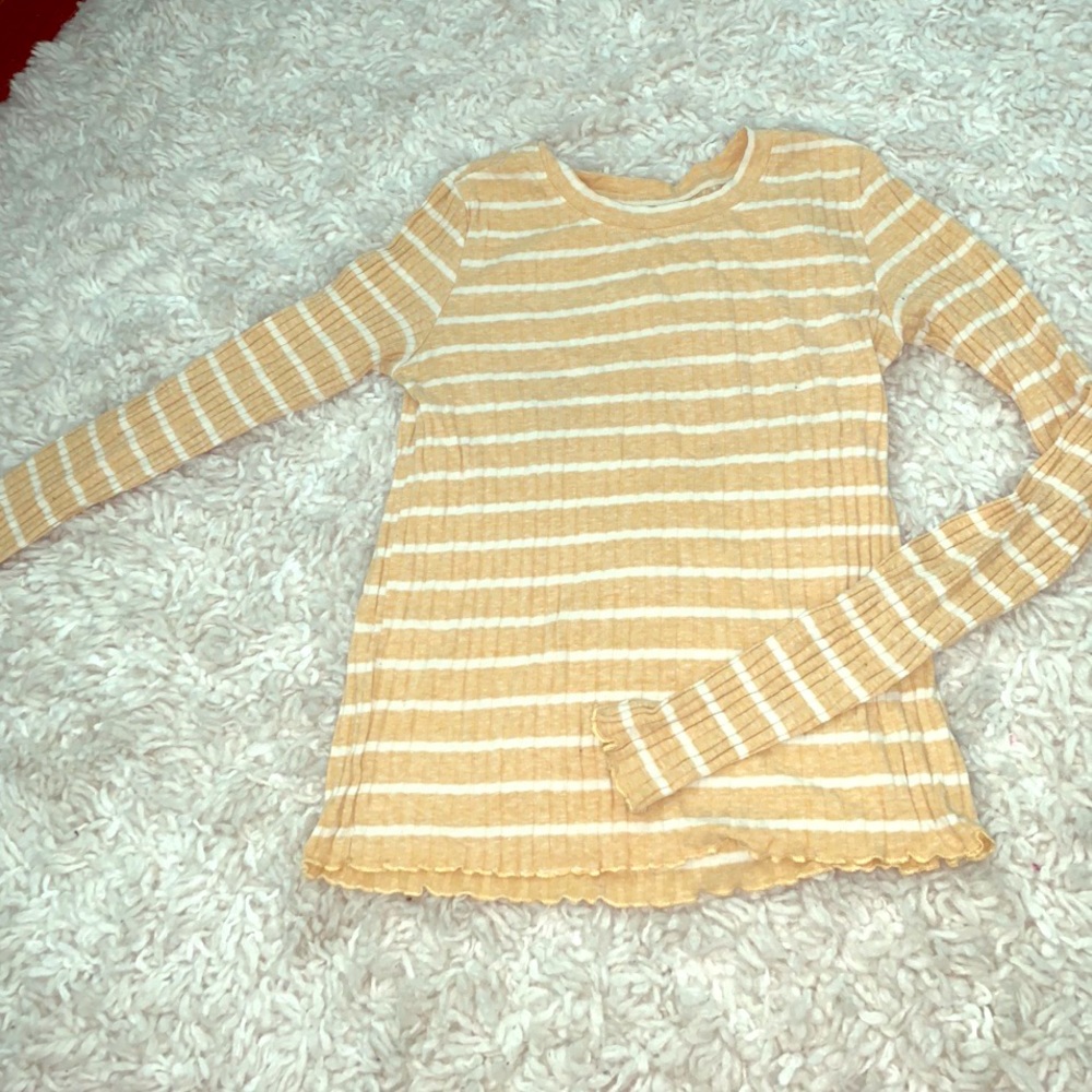 Yellow Striped Long Sleeve Shirt